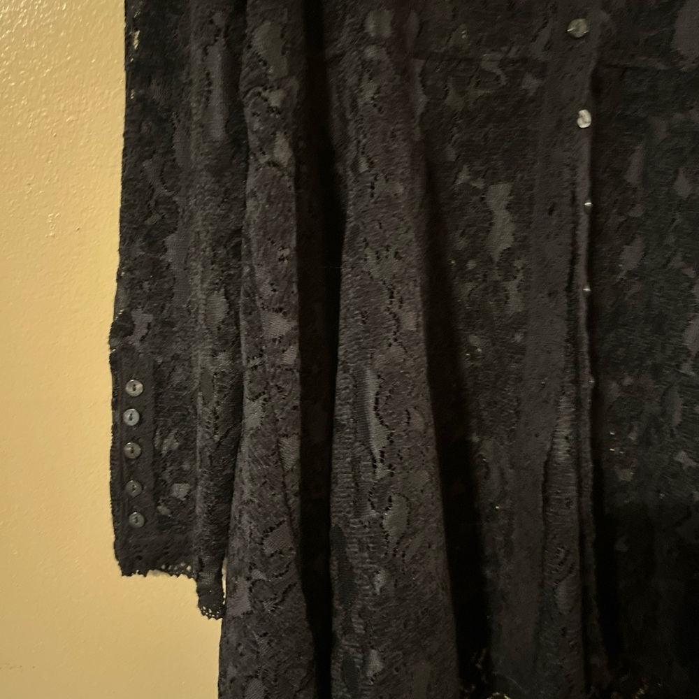 FREE PEOPLE Heather Tunic TOP WOMENS SIZE  S/P  BLACK  Mesh F - Picture 4 of 13